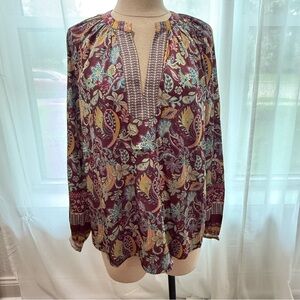 Avara Paisley Floral Top‎ Size X-Small EUC